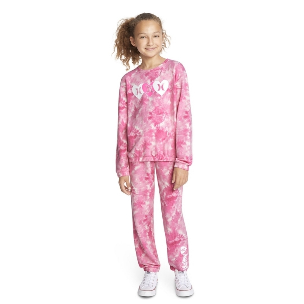 Hurley Girls Fleece Crew and Jogger Set